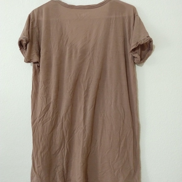 Victoria's Secret Small Tencel Lyocell Dark Beige Short Sleeve Blouse - Picture 8 of 8